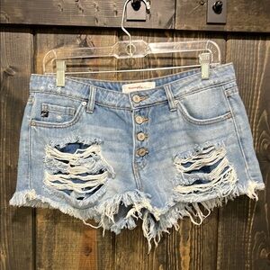 Kancan‎ Shorts M High Rise Waist Frayed Festival Short Distressed Destroyed Boho